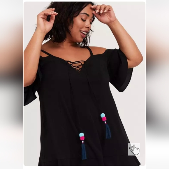 Torrid Off-Shoulder Cover-Up Dress - Picture 4 of 10